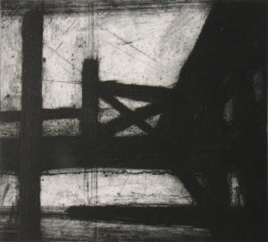 Eberhard Klauß, Brücke, 2012, Ätzung/Kaltnadel, 23,5 x 26 cm
