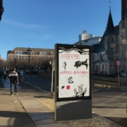 Werbung für die 38. Leipziger Grafikbörse in der Leipziger Innenstadt